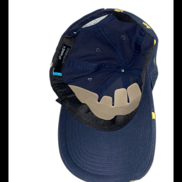 Ahead Cap Hat Unisex Adjustable Strap Navy Yellow “The LongBay Club” - Picture 7 of 9